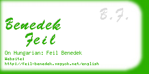 benedek feil business card
